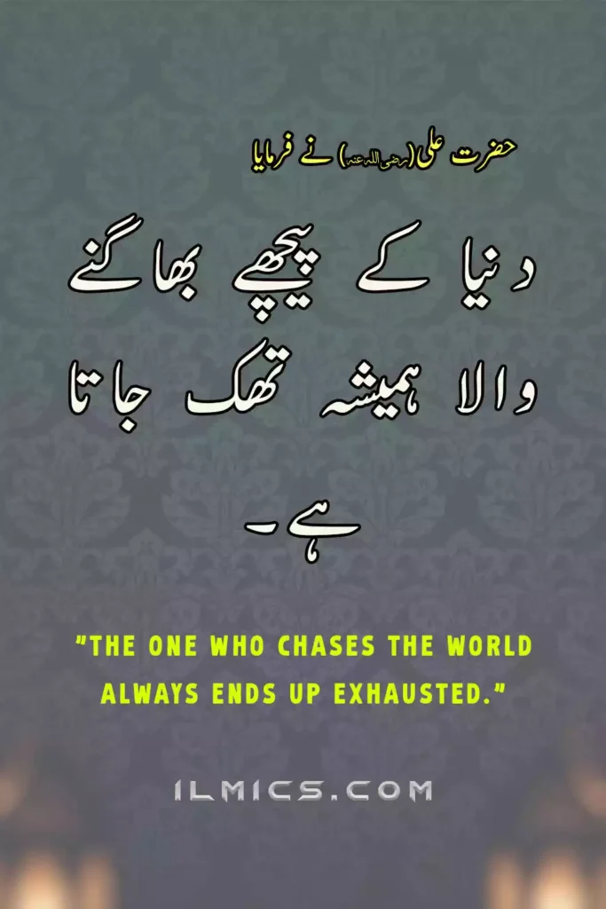 Hazrat Ali quotes about chaser of dunya