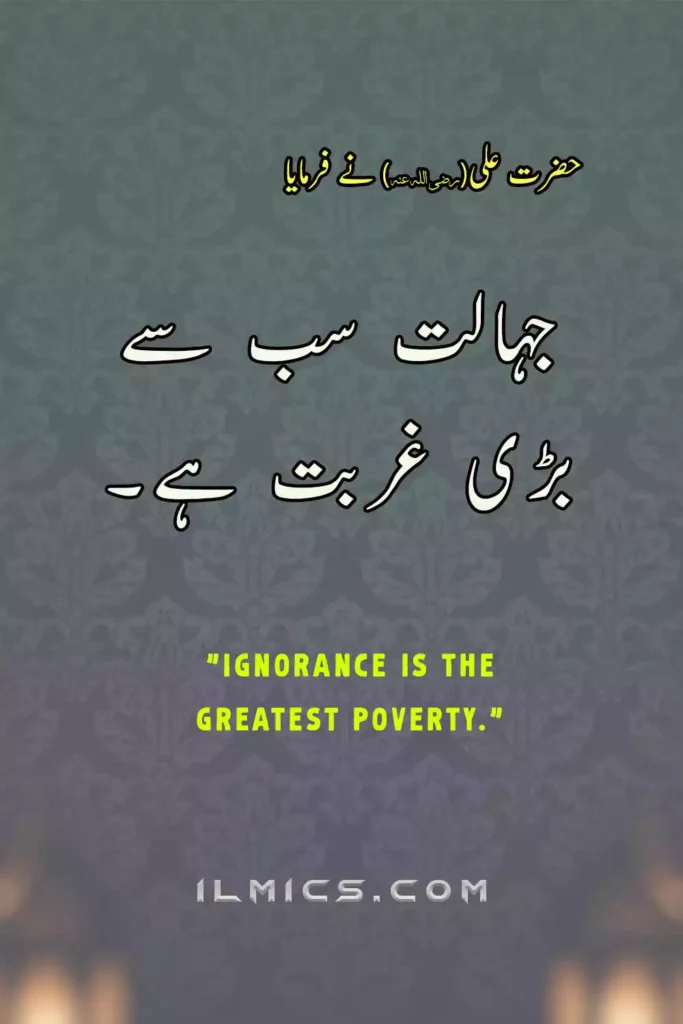 Hazrat Ali quotes about ignorance